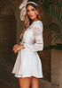 White Boho Lace Backless Dress